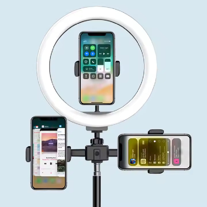 4-in-1 LED Ring Light Kit – Adjustable Tripod, Phone & Mic Holder